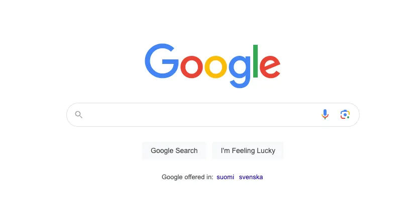 谷歌搜索引擎页面  
